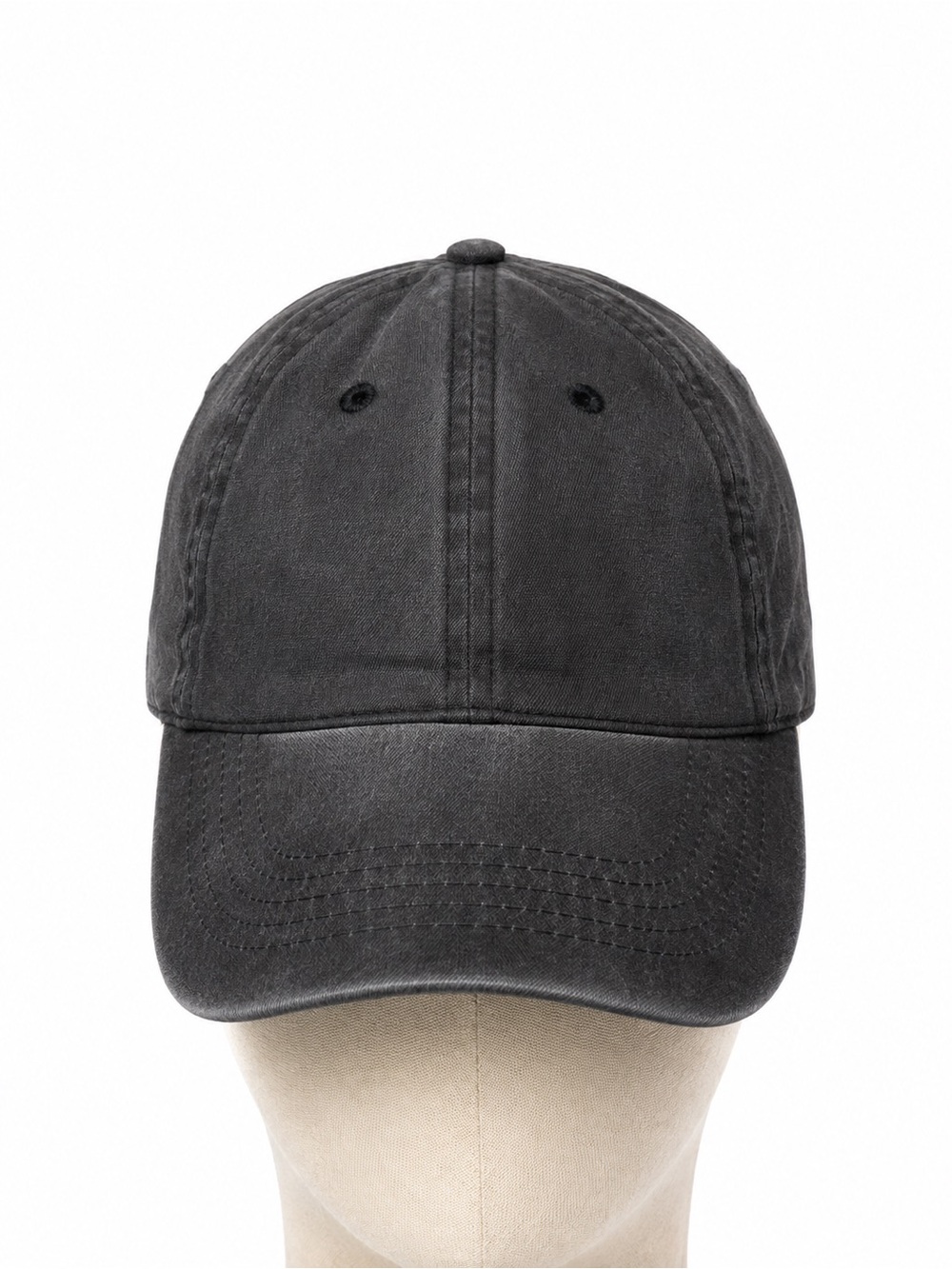 Washed Black Baseball Cap - Classic Casual Hat